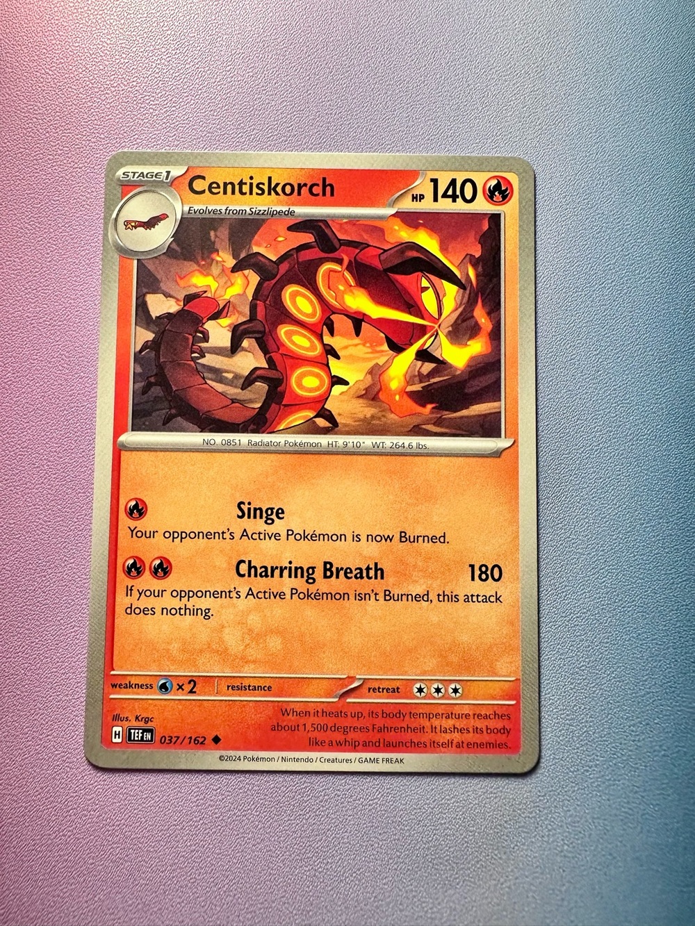 centiskorch - 037/162 (uncommon) — pokémon: temporal forces
